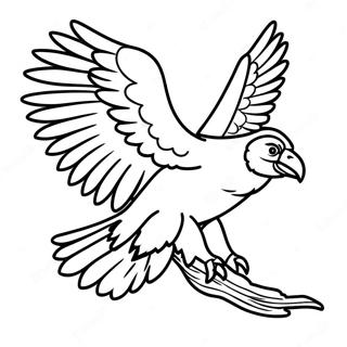 Majestic Vulture Flying Coloring Page | Vulture coloring page
