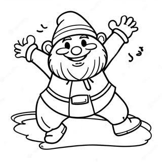 Happy Dwarf Dancing Coloring Page | 7 Dwarfs coloring page