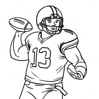 Brock Purdy Throwing a Football Coloring Page | Brock Purdy coloring page