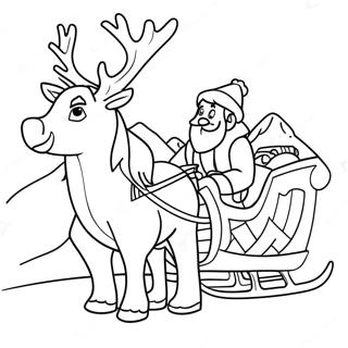 Kristoff with Sleigh Coloring Page | Kristoff coloring page