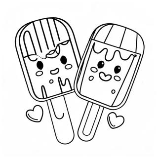 Rainbow Popsicle Coloring Page | Rainbow Popsicle coloring page