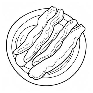 Crispy Bacon on a Plate Coloring Page | Bacon coloring page