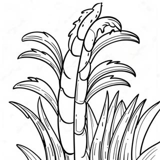 Tall Green Cornstalk Coloring Page | Cornstalk coloring page