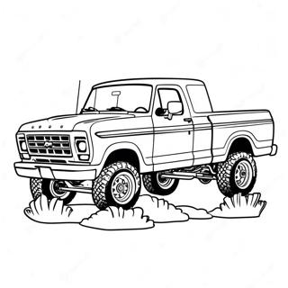 Página para Colorear de Camión Ford Elevado | Página para colorear de Camión Ford Elevado