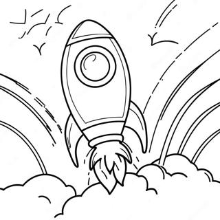 Realistic Rocket Launching into Space Coloring Page | Realistic Rocket coloring page