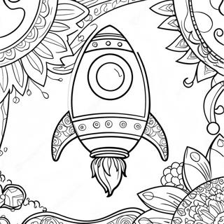 Foguete Realista Páginas para Colorir
