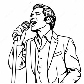 Famous Singer on Stage Coloring Page | Realistic Celebrity coloring page