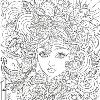 Intricate Line Coloring Page | Line coloring page