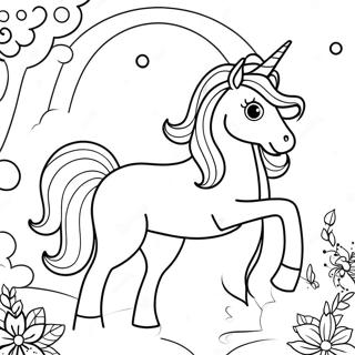 Unicorn Fantasy Scene Coloring Page | Unicorn for Adults coloring page