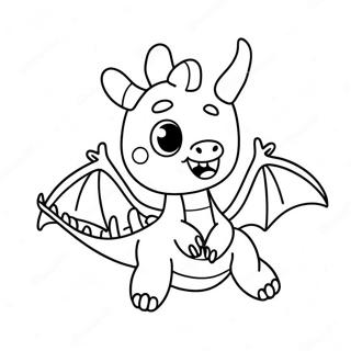 Kawaii Cute Dragon Flying Coloring Page | Mythical Creatures Kawaii Cute Dragon coloring page