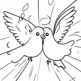 Colorful Pentecost Doves Coloring Page | Pentecost coloring page