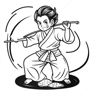 Tanjiro Kamado in Action Coloring Page | Demon Slayer Manga Panels coloring page