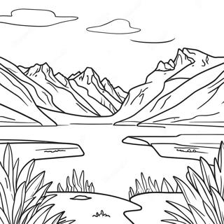 Montana Landscape Coloring Page | Montana coloring page