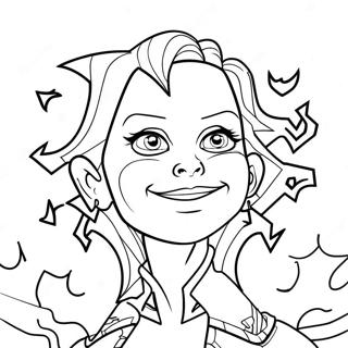 Frankie Stein with Lightning Bolts Coloring Page | Frankie Monster High coloring page