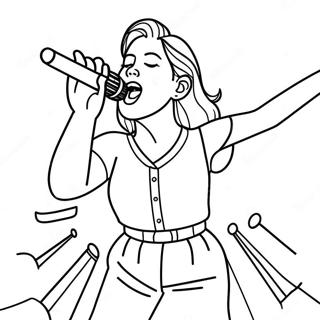 Lainey Wilson Singing on Stage Coloring Page | Lainey Wilson coloring page