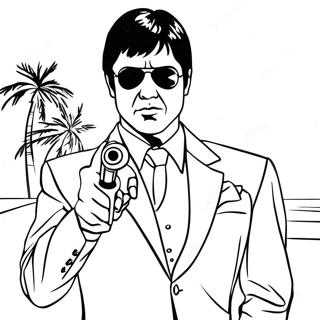 Scarface Movie Poster Coloring Page | Scarface coloring page