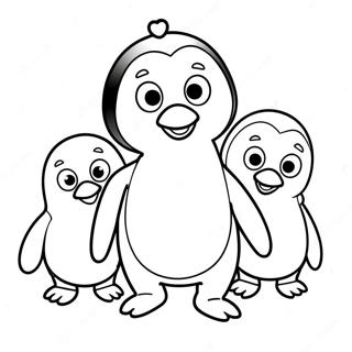 Pingu with Friends Coloring Page | Pingu coloring page