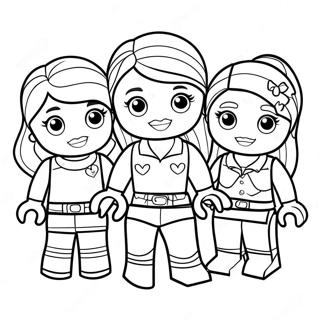 Lego Friends Characters in Adventure Coloring Page | Lego Friends coloring page