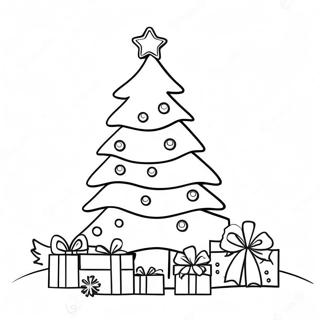 Festive Christmas Tree Coloring Page | Christmas Hard coloring page