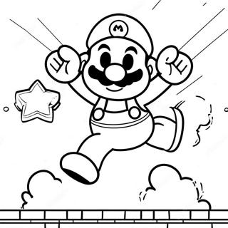 Super Mario Jumping Coloring Page | Nintendo coloring page