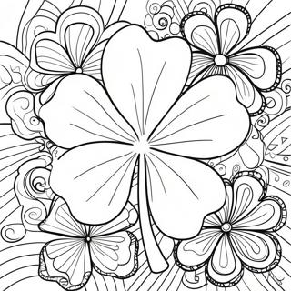 Clover Leaf Coloring Page | Clover coloring page