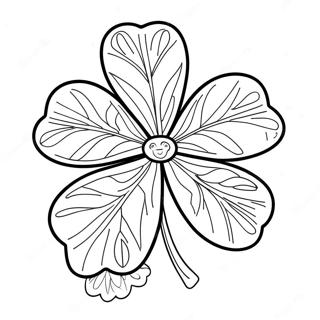 Lucky Four-Leaf Clover Coloring Page | Clover coloring page