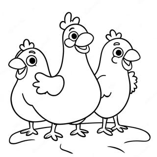 Funny Chicken Run Characters Coloring Page | Chicken Run coloring page