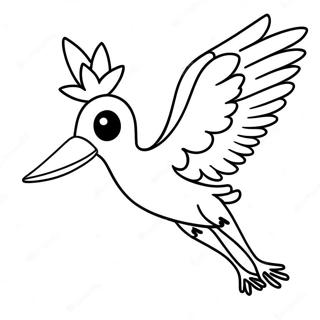 Stork Flying with Baby Coloring Page | Stork coloring page