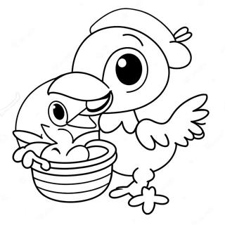 Cute Stork Delivering Baby Coloring Page | Stork coloring page