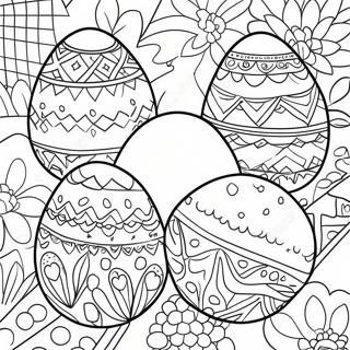 Colorful Nowruz Eggs Coloring Page | Nowruz coloring page