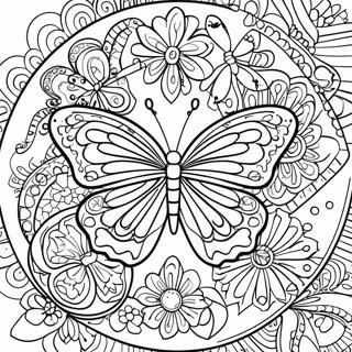 Butterfly Mandala Coloring Page | Butterfly for Adults coloring page
