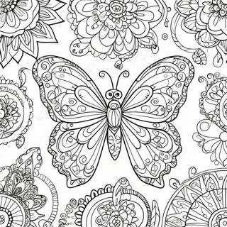Intricate Butterfly Patterns Coloring Page | Butterfly for Adults coloring page