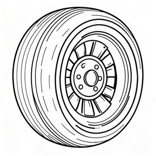 Racing Tire with Speed Lines Coloring Page | Tire coloring page