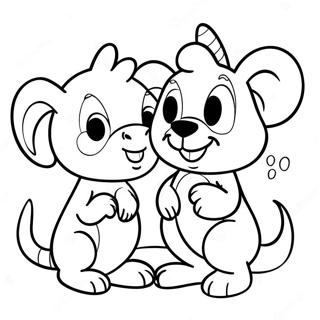 Fun Duo ABC Animals Coloring Page | Duo ABC coloring page