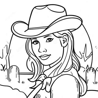 Landpige med Cowboyhat Malebog | Landpige malebog