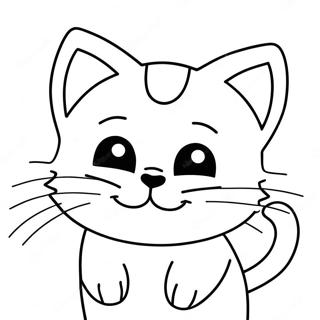 Playful Kitten Face Coloring Page | Cat Face coloring page