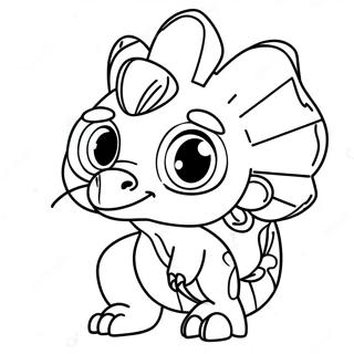 Cute Dilophosaurus with Big Eyes Coloring Page | Dilophosaurus coloring page