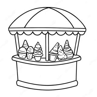 Colorful Snow Cone Stand Coloring Page | Snow Cone coloring page