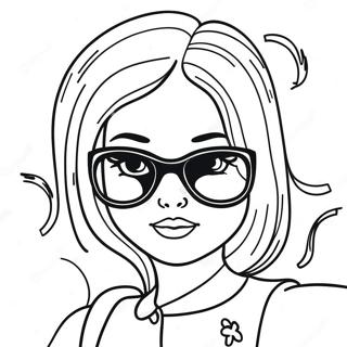 Sassy Girl with Sunglasses Coloring Page | Sassy coloring page