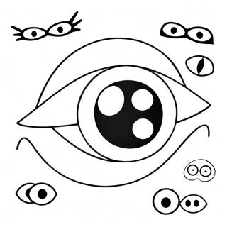 Cute Cartoon Eyes Coloring Page | Eye coloring page