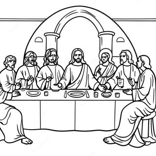 Last Supper Coloring Page | Last Supper coloring page