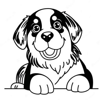 Playful Bernese Mountain Dog Coloring Page | Bernese Mountain Dog coloring page