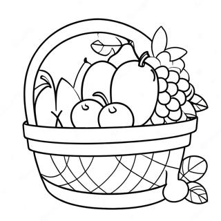 Fruit Basket Coloring Page | Fruit Basket coloring page