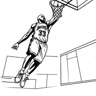 Shaquille O'Neal Dunking Coloring Page | Shaq coloring page