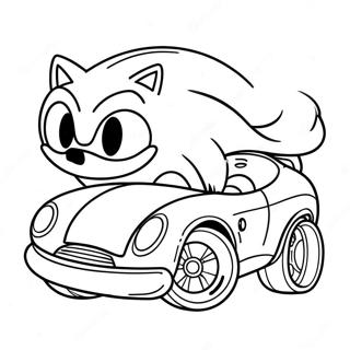 Sonic Car Coloring Page | Sonic Car coloring page