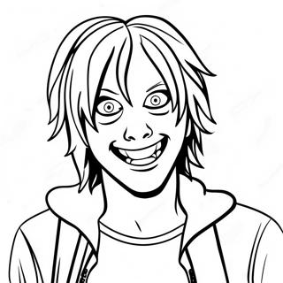 Creepy Jeff the Killer Coloring Page | Jeff the Killer coloring page