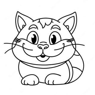 Smiling Cheshire Cat Coloring Page | Cheshire Cat coloring page