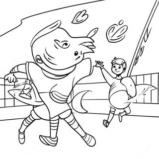 Charming Quidditch Match Coloring Page | Harry Potter Quidditch coloring page