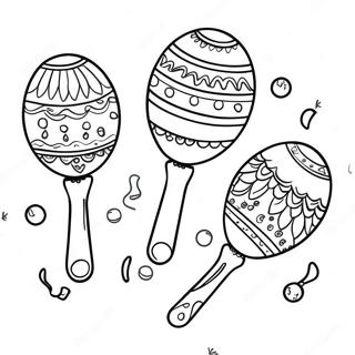 Colorful Maracas in a Fiesta Coloring Page | Maracas coloring page