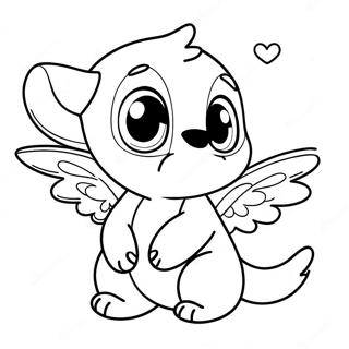 Cute Stitch and Angel Coloring Page | Cute Stitch and Angel coloring page